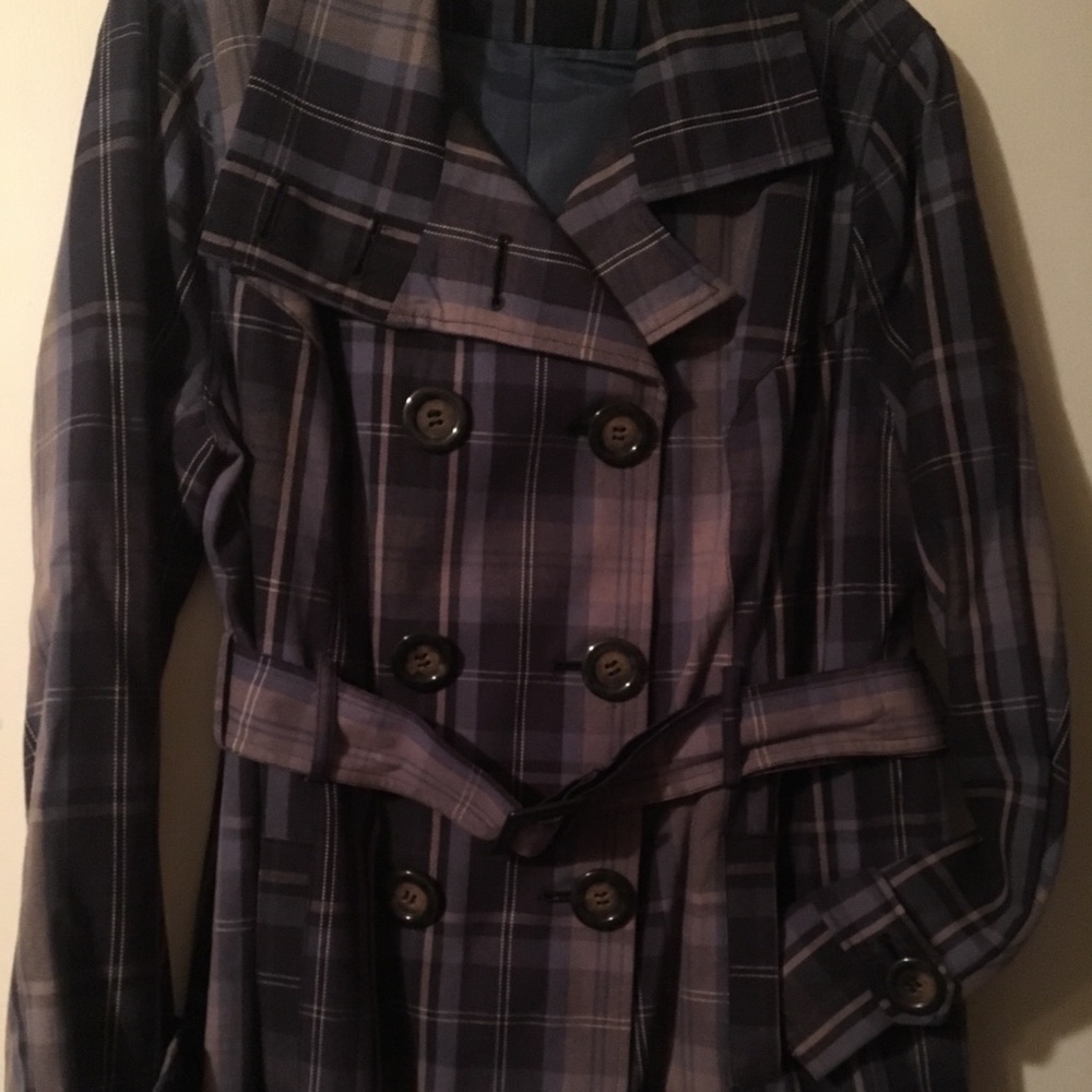 Blue/Grey Plaid lined Jacket